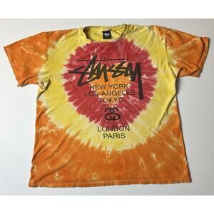 Vintage Stussy Tie Die Shirt Size L NY LA TOKYO PARIS BRONX COMPTON VENICE
